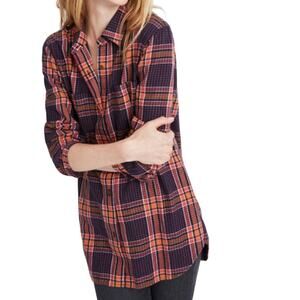 Madewell Edith Plaid Flannel Classic Ex-Boyfriend Shirt XXS
